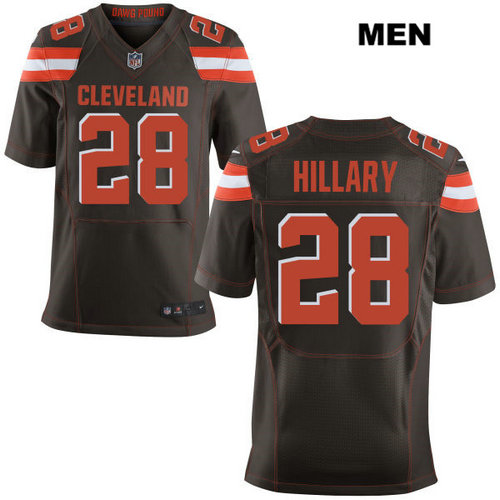 Nike Cleveland Browns #28 Darius Hillary Brown Stitched Men's NFL Elite Jersey