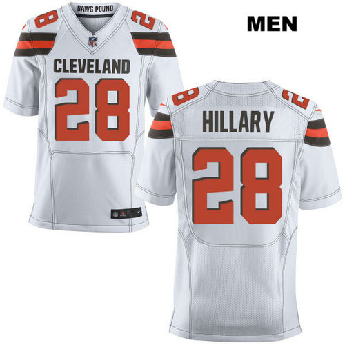 Nike Cleveland Browns #28 Darius Hillary White Stitched Men's NFL Elite Jersey
