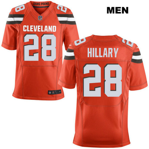 Nike Cleveland Browns #28 Darius Hillary Orange Stitched Men's NFL Elite Jersey