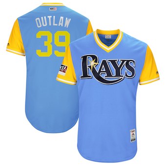 Tampa Bay Rays 39 Kevin Kiermaier Outlaw Men's Majestic Red 2018 Players' Weekend Authentic Jersey