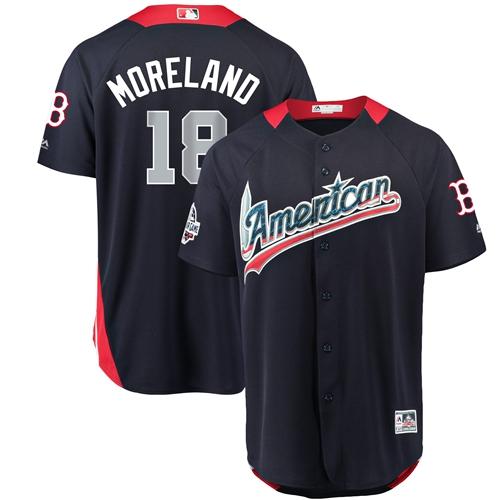 Red Sox #18 Mitch Moreland 2018 All-Star American League Stitched Baseball Navy Blue Jersey
