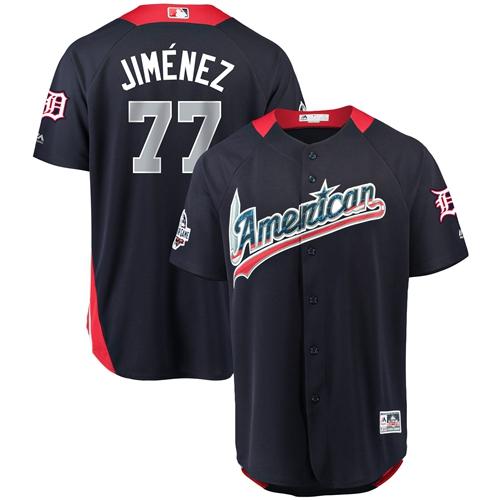 Tigers #77 Joe Jimenez 2018 All-Star American League Stitched Baseball Navy Blue Jersey