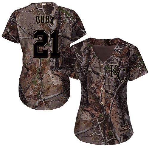 Kansas City Royals #21 Lucas Duda Realtree Collection Cool Base Women's Stitched Baseball Camo Jersey