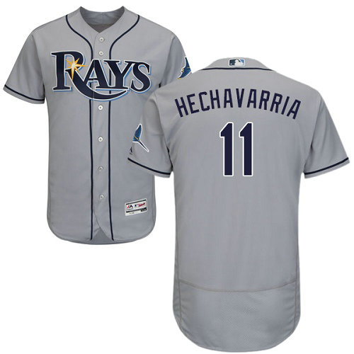 Tampa Bay Rays #11 Adeiny Hechavarria Flexbase Authentic Collection Stitched Baseball Grey Jersey