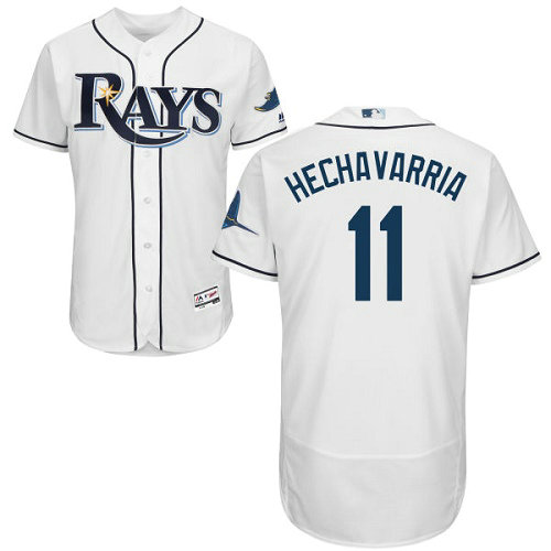 Tampa Bay Rays #11 Adeiny Hechavarria Flexbase Authentic Collection Stitched Baseball White Jersey