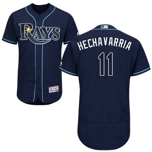 Tampa Bay Rays #11 Adeiny Hechavarria Flexbase Authentic Collection Stitched Baseball Dark Blue Jersey