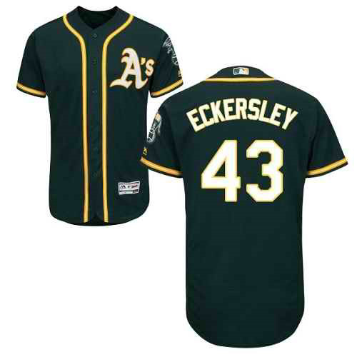 Oakland Athletics #43 Dennis Eckersley Green Men's Flexbase Authentic Collection Stitched MLB Jersey