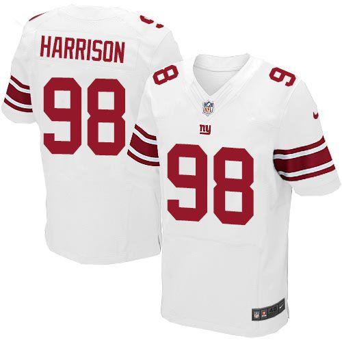 Men's New York Giants #98 Damon Harrison White Stitched Nike NFL Elite Jersey