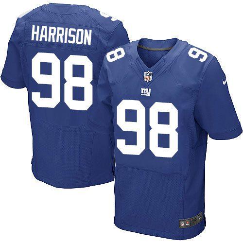 Men's New York Giants #98 Damon Harrison Royal Blue Team Color Stitched Nike NFL Elite Jersey
