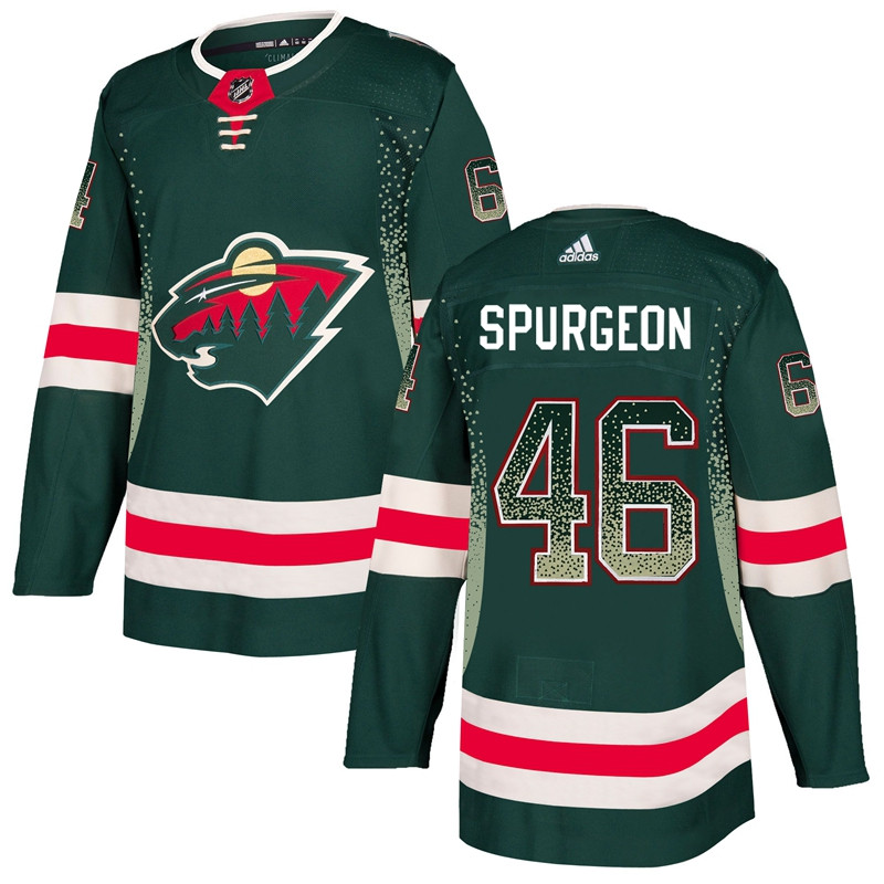 Men's Minnesota Wild #46 Jared Spurgeon Green Drift Fashion Jersey