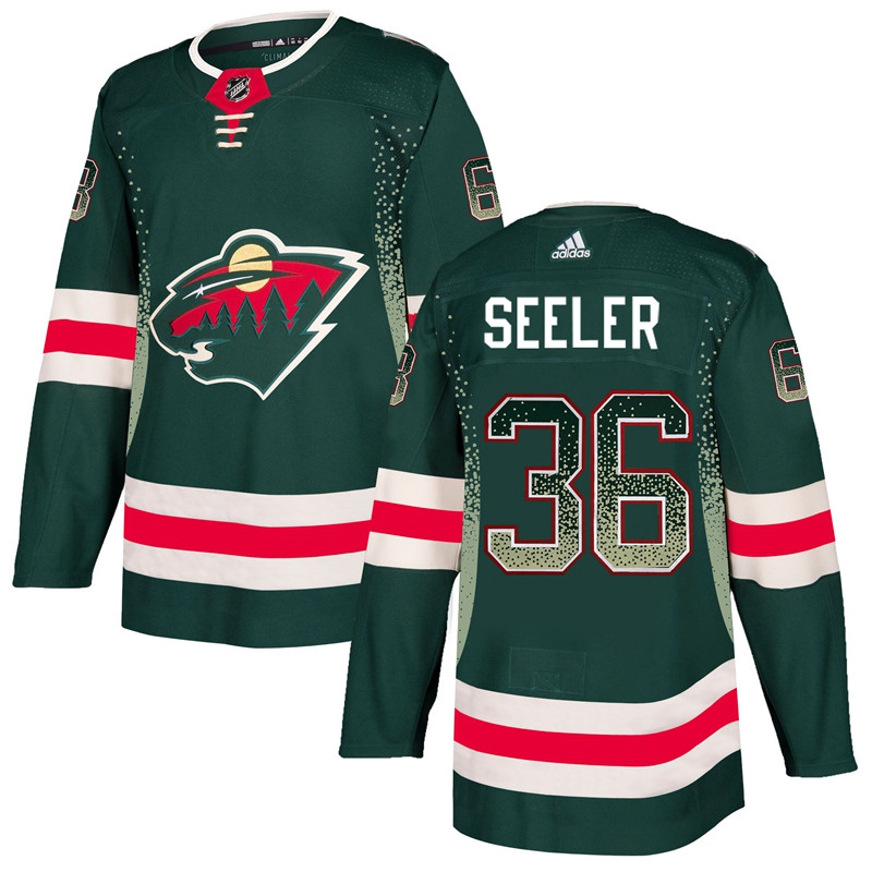 Men's Minnesota Wild #36 Nick Seeler Green Drift Fashion Jersey