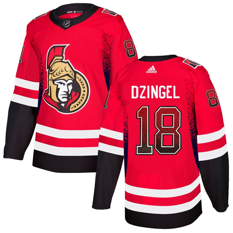 Men's Ottawa Senators 18 Ryan Dzingel Red Drift Fashion Adidas Jersey