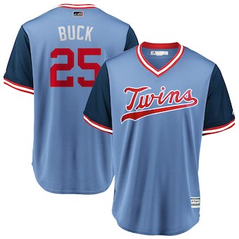 Minnesota Twins #25 Byron Buxton Buck Majestic Light Blue Men's 2018 Players' Weekend Cool Base Jersey