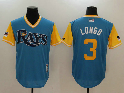 Tampa Bay Rays 3 Evan Longoria Longo Majestic Light Blue 2018 Players Weekend Authentic Men's Jersey