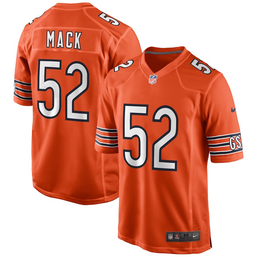 Men's Chicago Bears #52 Khalil Mack Nike Orange Game Jersey