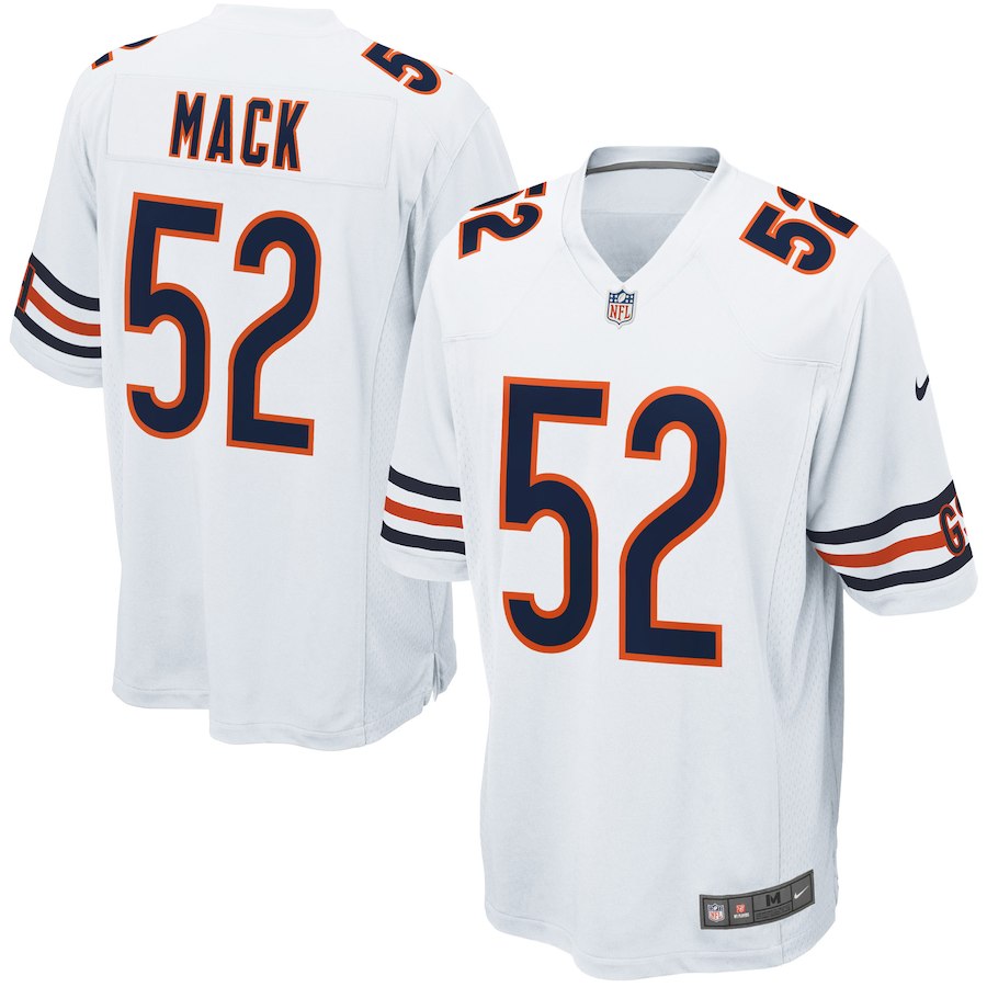 Men's Chicago Bears #52 Khalil Mack NikeWhite Game Jersey