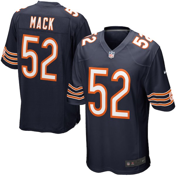Men's Chicago Bears #52 Khalil Mack Nike Navy Game Jersey