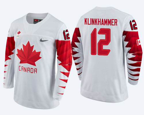 Men's Canada Team #12 Rob Klinkhammer White 2018 Winter Olympics Jersey
