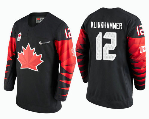 Men's Canada Team #12 Rob Klinkhammer Black 2018 Winter Olympics Jersey