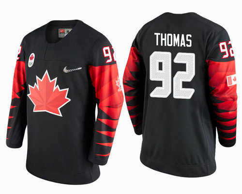 Men's Canada Team #92 Christian Thomas Black 2018 Winter Olympics Jersey