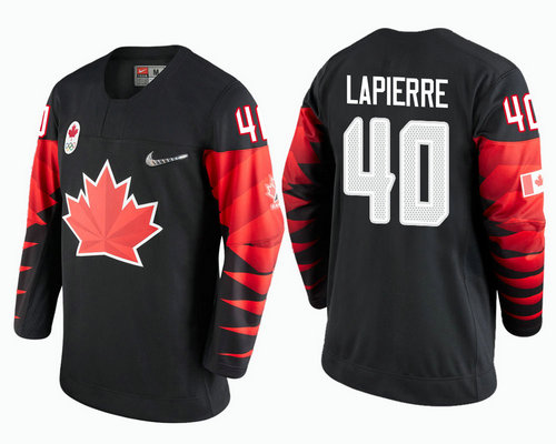 Men's Canada Team #40 Maxim Lapierre Black 2018 Winter Olympics Jersey