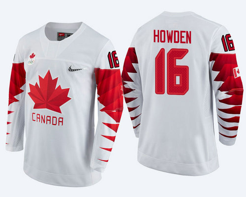 Men's Canada Team #16 Quinton Howden White 2018 Winter Olympics Jersey