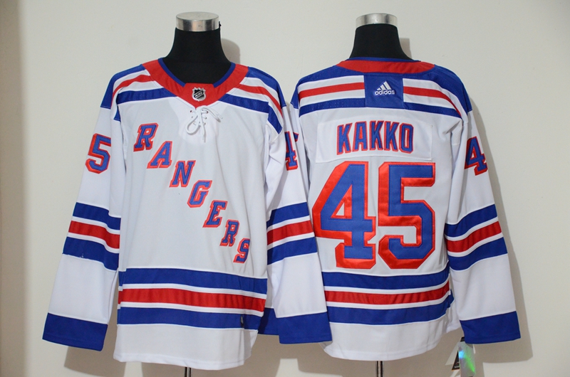 Men's New York Rangers 45 Kaapo Kakko White Adidas Jersey