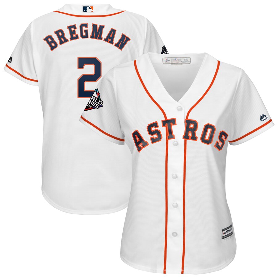 Astros #2 Alex Bregman White Women 2019 World Series Bound Cool Base Jersey
