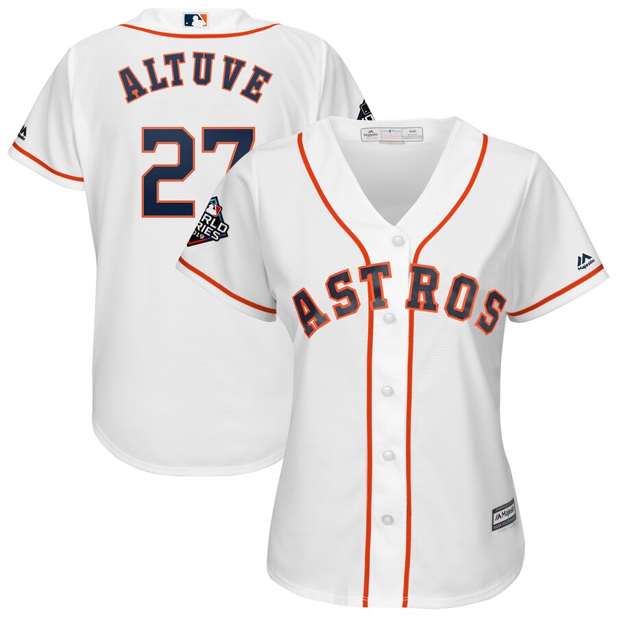 Astros #27 Jose Altuve White Women 2019 World Series Bound Cool Base Jersey
