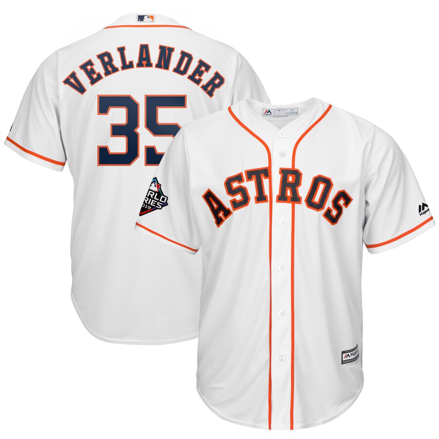 Astros #35 Justin Verlander White 2019 World Series Bound Cool Base Jersey