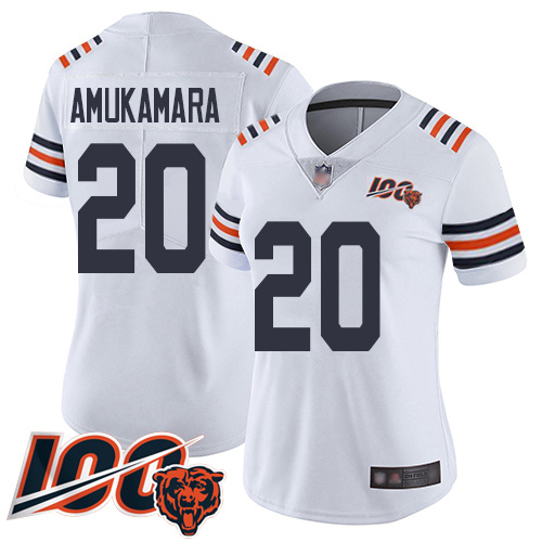 Chicago Bears Prince Amukamara Women's Limited White Jersey #20 Football 100th Season