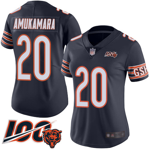 Chicago Bears Prince Amukamara Women's Limited Navy Blue Jersey  #20 Football 100th Season Home