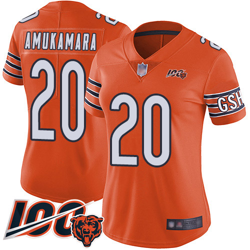 Chicago Bears Prince Amukamara Women's Limited Orange Jersey #20 Football 100th Season Alternate