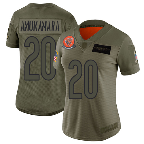 Chicago Bears Prince Amukamara Women's Limited Camo Jersey - #20 Football 2019 Salute to Service
