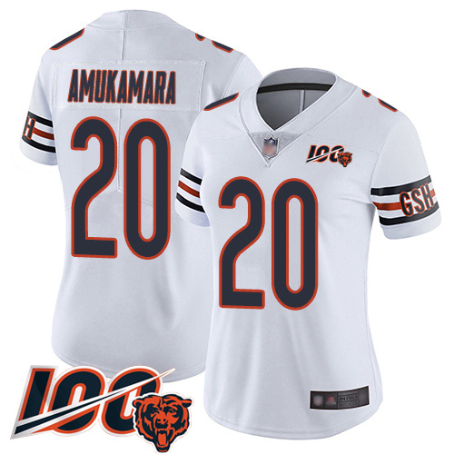 Chicago Bears Prince Amukamara Women's Limited White Jersey #20 Football Vapor Untouchable 100th