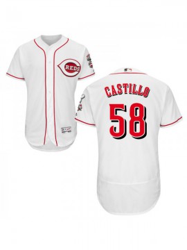 Men's Cincinnati Reds #58 Luis Castillo Authentic White Flex Base Jersey