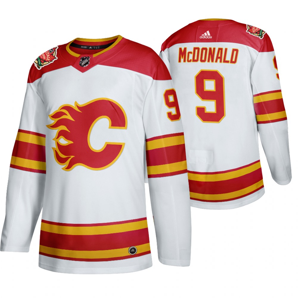 Men's Calgary Flames #9 Lanny McDonald 2019 Heritage Classic Authentic White Jersey