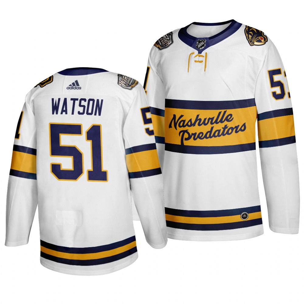 Men's Nashville Predators #51 Austin Watson White 2020 Winter Classic Adidas Jersey
