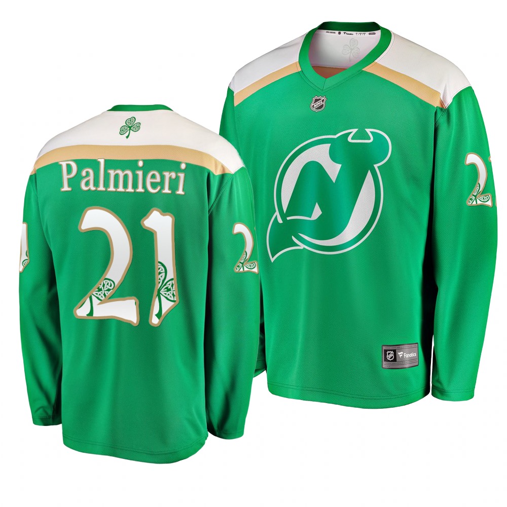 Devils 21 Kyle Palmieri Green 2019 St. Patrick's Day Adidas Jersey