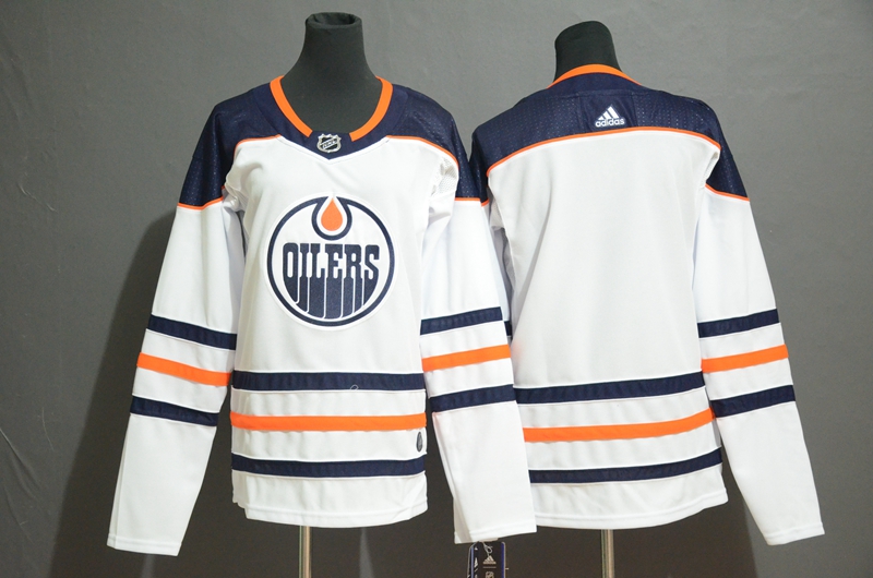 Oilers Blank White Women Adidas Jersey