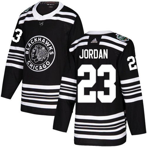 Blackhawks #23 Michael Jordan Black 2019 Winter Classic Adidas Jersey