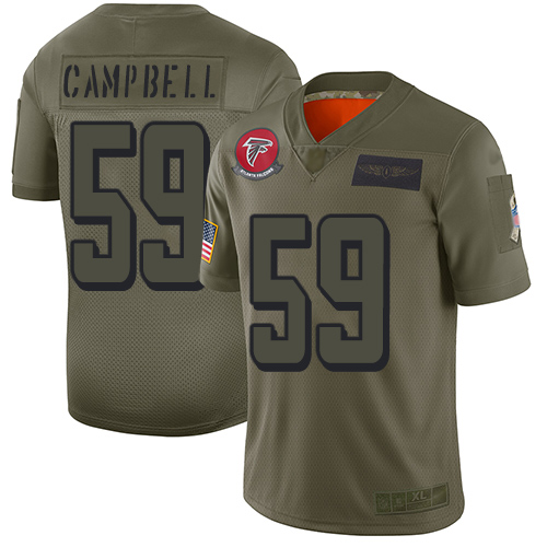Falcons #59 De'Vondre Campbell Camo Men's Stitched NFL Limited 2019 Salute To Service Jersey
