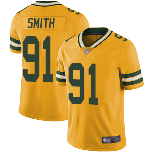 Packers #91 Preston Smith Yellow Men's Stitched Football Vapor Untouchable Limited Jersey