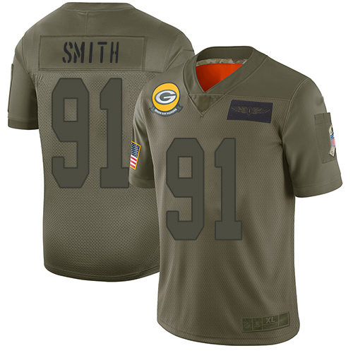 Packers #91 Preston Smith Camo Men's Stitched NFL Limited 2019 Salute To Service Jersey