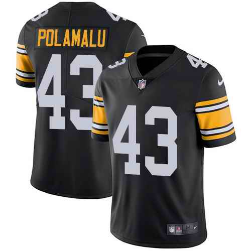Youth Nike Steelers 43 Troy Polamalu Black Alternate Vapor Untouchable Limited Jersey
