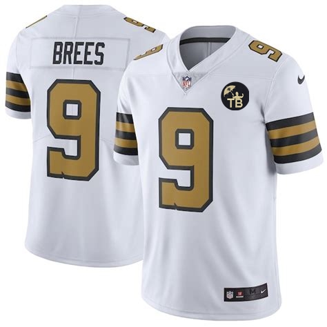 Youth Nike Saints Nike Saints #9 Drew Brees White  W Tom Benson Patch Color Rush Limited Jersey