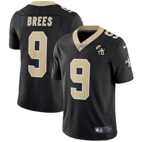 Youth Nike Saints 9 Drew Brees Black  w Tom Benson Patch Vapor Untouchable Limited Jersey