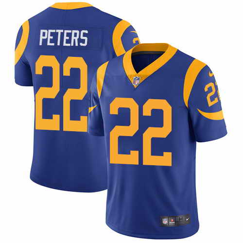 Youth Nike Rams #22 Marcus Peters Royal Blue Alternate Stitched NFL Vapor Untouchable Limited Jersey