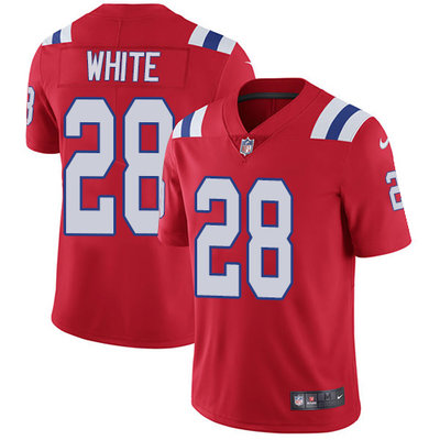 Youth Nike Patriots #28 James White Red Alternate Stitched NFL Vapor Untouchable Limited Jersey