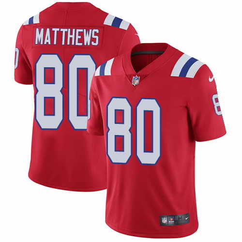 Youth Nike Patriots #80 Jordan Matthews Red Alternate Stitched NFL Vapor Untouchable Limited Jersey